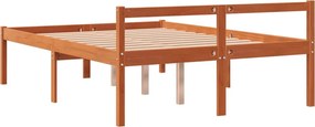 Viaszbarna tömör fenyőfa időseknek való ágy 120 x 200 cm