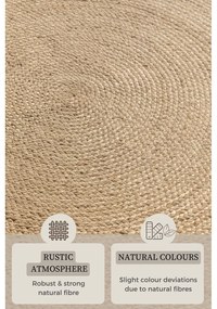 Elefántcsont színű kétoldalas juta kerek szőnyeg ø 200 cm Braided Ivory – Hanse Home