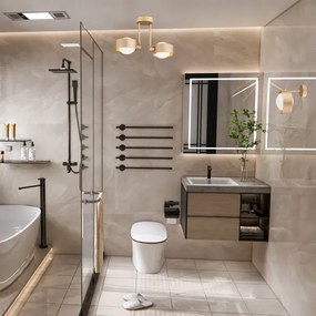 Argon 7215 - Fürdőszobai csillár rúdon MASSIMO PLUS 2xG9/6W/230V IP44 arany