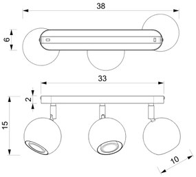 Spotlámpa COMET 3xGU10/8W/230V fehér/fényes króm