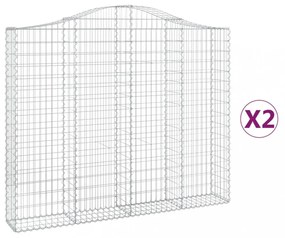 2 db íves horganyzott vas gabion kosár 200x30x160/180 cm