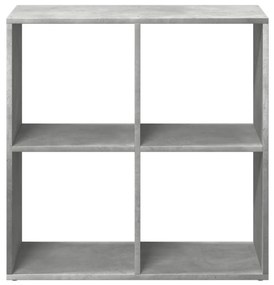betonszürke szerelt fa elválasztó könyvespolc 69,5x29x69,5 cm