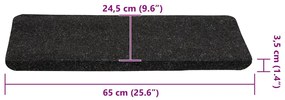 30 db antracitszürke öntapadó lépcsőszőnyeg 65 x 24,5 x 3,5 cm