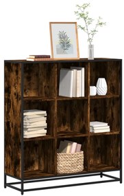 füstös tölgy szerelt fa és fém könyvszekrény 97,5x33x107,5 cm