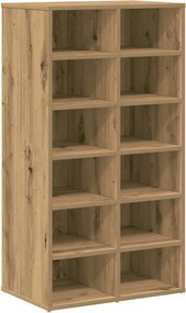 vidaXL Cipőtartó kézműves tölgy 54x34x100,5 cm műszaki fa