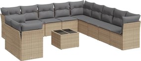 vidaXL 12 részes bézs polyrattan kerti ülőgarnitúra párnákkal