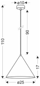 Barna függőlámpa üveg búrával ø 25 cm Dunca – Candellux Lighting
