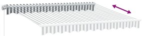 antracitszürke-fehér kézzel kihúzható napellenző 300 x 250 cm