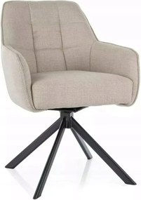 Bézs kárpitozott forgószék étkezőbe, nappaliba, fésülködőasztalra Metro