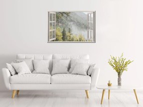 Gario Vászonkép Nyitott ablak Titokzatos erdo Méret: 90 x 60 cm