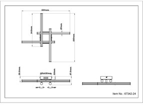 Globo 67342-24 - LED Mennyezeti lámpa KIRINA LED/24W/230V 3000K fekete