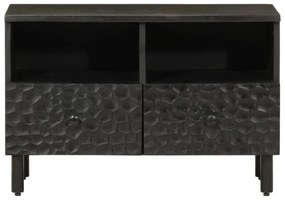 fekete tömör mangófa TV-szekrény 70 x 33 x 46 cm