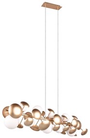 Fehér-aranyszínű függőlámpa üveg búrával Bubble – Trio Select