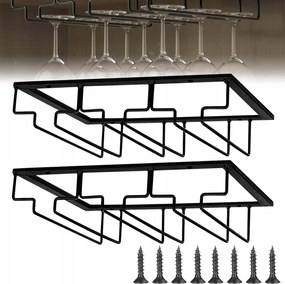 2 Db 3 Soros Fém Borospohár Tartó, Pohárakasztó