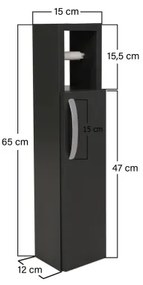 Szekrény WC-papír tartóval STAR 65x15 cm antracit