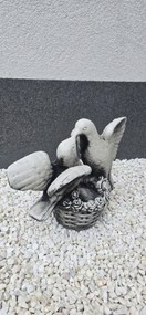 Kerti figura, beton madár figura, galamb pár dekorációs figura