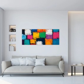 Kép - Színes négyzetek festménye (120x50 cm)