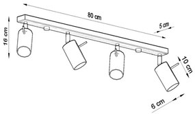 Sollux SL.0453 - Mennyezeti spotlámpa RING 4xGU10/10W/230V