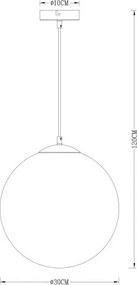 Globo 15857 Függeszték metál arany, üveg átlátszó,arany, ø: 300, Foglalat típusa:1xE27 60W 230V