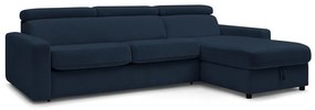 Sötétkék kinyitható sarokkanapé (variálható) Monaco – Bobochic Paris