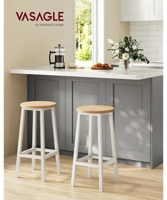 Bárszék szett, 2 db-os, konyhai bárszék,bézs és fehér tölgy színben