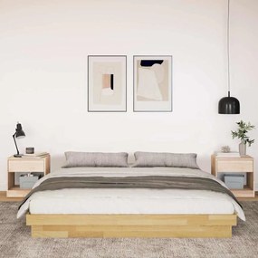 tömör fa tölgyfa ágykeret matrac nélkül 200x200 cm