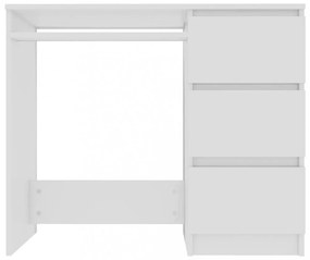 fehér magasfényű szerelt fa íróasztal 90 x 45 x 76 cm