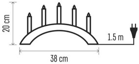 Karácsonyi gyertyatartó 5xE10/15W/230V fehér