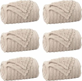 vidaXL Takarók 6 pcs Bézs 200 x 150 cm Gyapjú