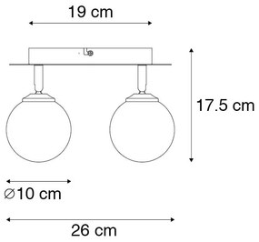 Modern fekete reflektor füstüveggel 2-lámpás - Athén