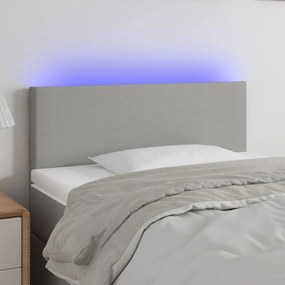 világosszürke szövet LED-es fejtámla 90x5x78/88 cm