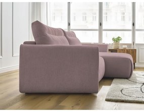 Világos rózsaszín sarokkanapé Aden – Bobochic Paris