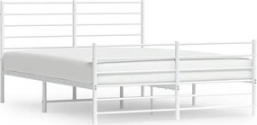 vidaXL fehér fém ágykeret fej- és lábtámlával 120x200 cm