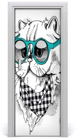 Ajtó tapéta Cat szemüveg 75x205 cm