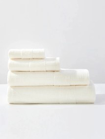 Checky pamut ostya törölköző 70x140 fehér, dekoratív bordűrrel