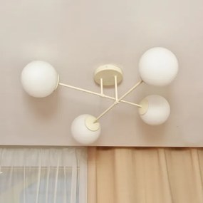 Felületre szerelhető csillár MOON 4xE27/15W/230V krémszínű