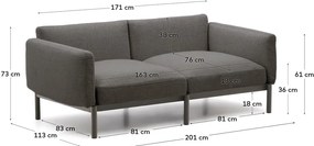 Szürke kárpitozott kerti kanapé Sorells – Kave Home
