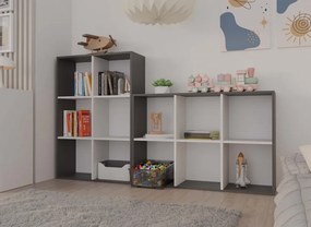 Malax 2x3 polc, 110x75x30 cm, antracit-fehér