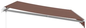 barna kézzel kihúzható LED-es napellenző 300 x 250 cm
