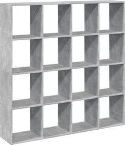 vidaXL betonszürke szerelt fa könyvszekrény 137,5 x 29 x 137,5 cm