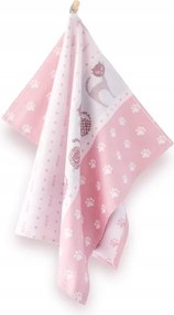 Konyhai törlőkendő Macskák 50x70 cm rózsaszín