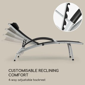 Blumfeldt Sun Valley, kerti fekvőszék, összecsukható, fekete