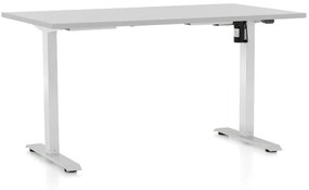 OfficeTech A állítható magasságú asztal, 140 x 80 cm, fehér alap, világosszürke