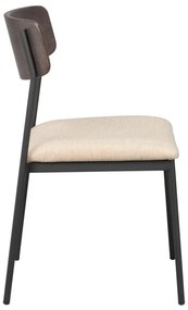 Krémszínű-sötétbarna étkezőszék szett 2 db-os Maymont – Rowico