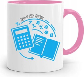 Rózsaszín Bögre Ajándék Könyvelőnek, fényképes nyomattal