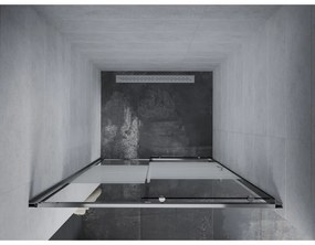 Mexen Apia, nyitható tolóajtó 150 x 190 cm, 5 mm átlátszó üveg - szalagok, króm profil, 845-150-000-01-20