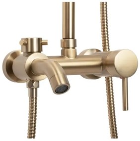 REA-P7051 - Zuhanyszett csapteleppel LUIS szálcsiszolt arany