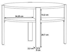 RINO fekete dohányzóasztal