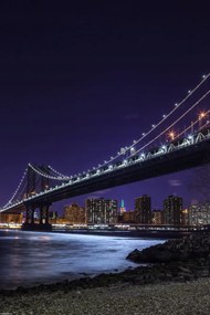 Poszter 30x45cm Manhattan híd és Alsó-Manhattan panoráma, Assaf Frank