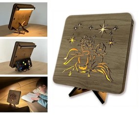 Li-Go 5788/DUB2 - LED asztali dekoráció LED/12W/230V 19x19 cm tölgy/A kis herceg